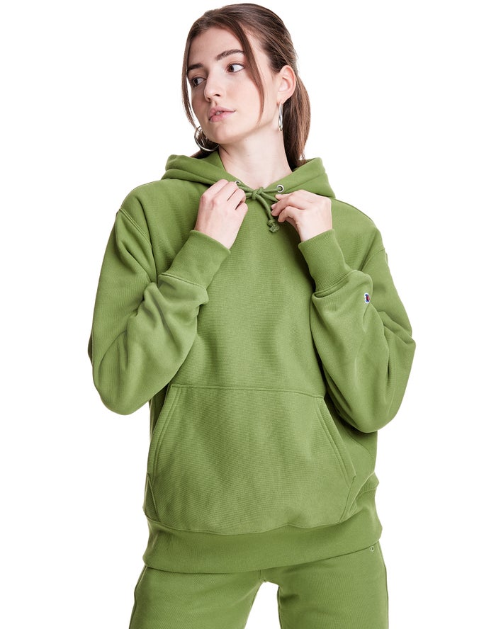 Champion Reverse Weave Boyfriend Hoodie Dames - Groen - Belgie 3508OVWBR